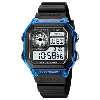 SKMEI 1998 Transparent Shell Ice Sensor Outdoor Sports Waterproof Multi-function Watch(Blue) - Sport Watches by SKMEI | Online Shopping UK | buy2fix