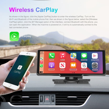 A3073 HD Wired 9.3 Inch 1 To 1 Smart Player With Wireless Carplay Two-way Video Split-screen Display(Black) - In Car by buy2fix | Online Shopping UK | buy2fix