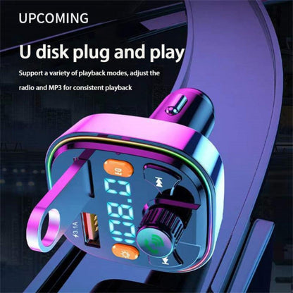 Q3 3.1A USB+PD Bluetooth Car Charger Car FM Transmitter Colorful Lighting -  by buy2fix | Online Shopping UK | buy2fix