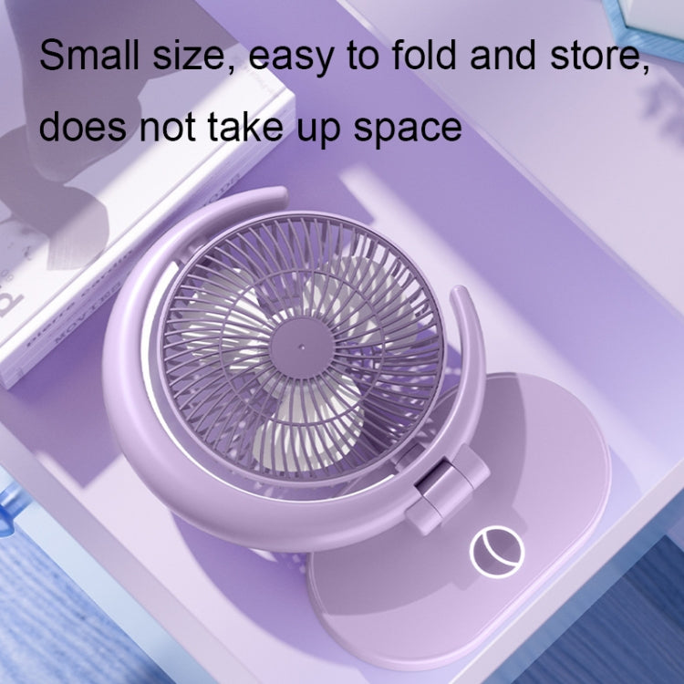 LF-002 Mini USB Rechargeable Light Desktop Fan Rotatable Night Light Silent Fan(Purple) -  by buy2fix | Online Shopping UK | buy2fix