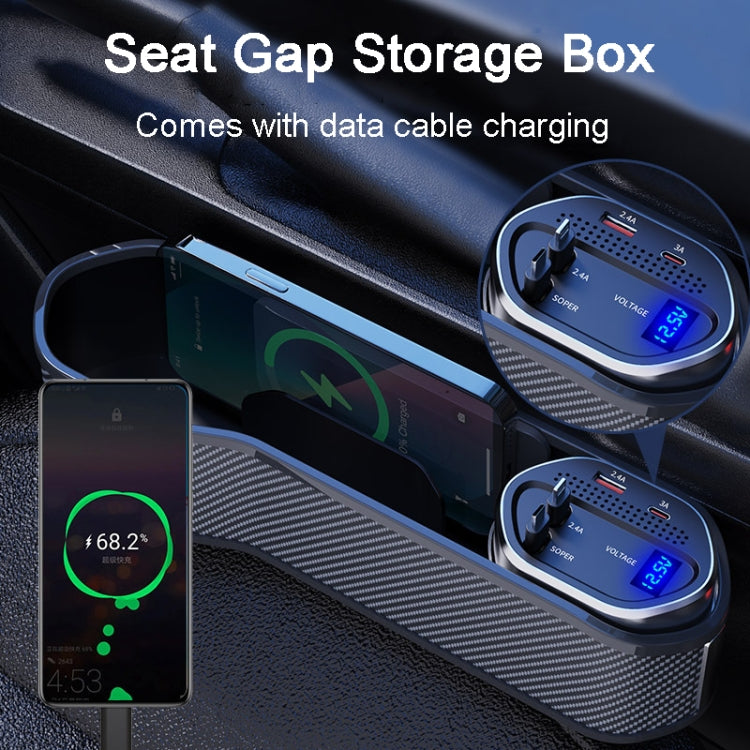 Vehicle Seat Gap Storage Box Organizer Front Seat Console Side Pocket ,Spec: No Wireless Charging Upgrade Wire -  by buy2fix | Online Shopping UK | buy2fix