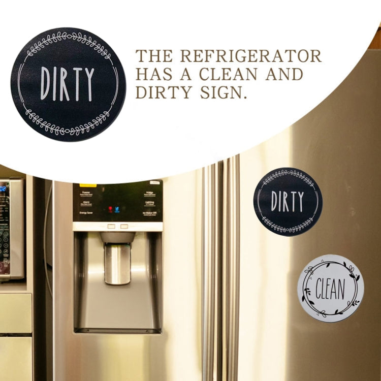 Dishwasher Round Magnet Clean Dirty Sign Double-Sided Dishwasher Magnet Cover(Gray White) - Dish Washers & Accessories by buy2fix | Online Shopping UK | buy2fix