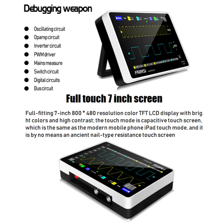 FNIRSI 1013D 1GS Sampling Dual Channel 100M Bandwidth Digital Oscilloscope, US Plug(English) -  by FNIRSI | Online Shopping UK | buy2fix
