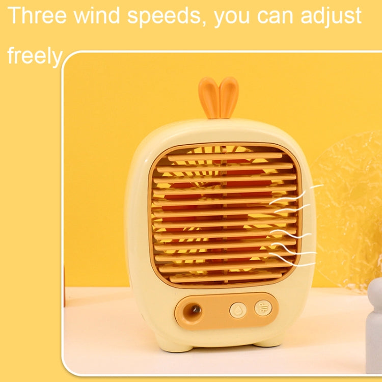 1315 Spray Humidification Hydrating Cartoon Fan USB Charging Desktop Fan(Deer Yellow) - Electric Fans by buy2fix | Online Shopping UK | buy2fix