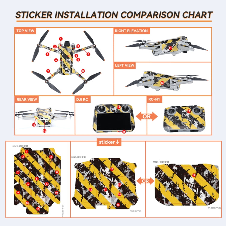 For DJI Mini 3 Pro Remote Control Body Sticker ,Spec: RC-N1 Without Screen(Graffiti No. 2) - Stickers by RCSTQ | Online Shopping UK | buy2fix