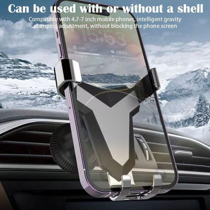 Gravity Navigation Car Air Outlet Triangular Mobile Phone Holder(Golden) - Car Holders by buy2fix | Online Shopping UK | buy2fix