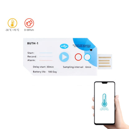 Temp013 Temperature Humidity Bluetooth APP Connect Medical Warehouse Cold Chain Transport USB Data Recorder - Thermostat & Thermometer by buy2fix | Online Shopping UK | buy2fix