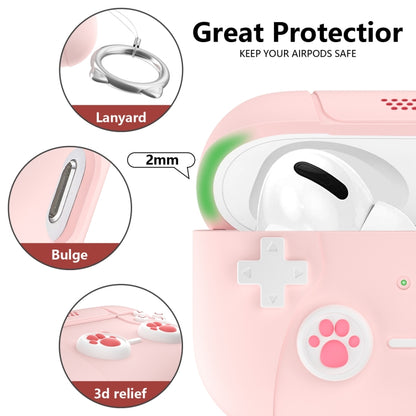 For AirPods Pro 2 Earphone Silicone Protective Case  Cat Claw Cover(Shallow Pink) - For AirPods Pro 2 by buy2fix | Online Shopping UK | buy2fix