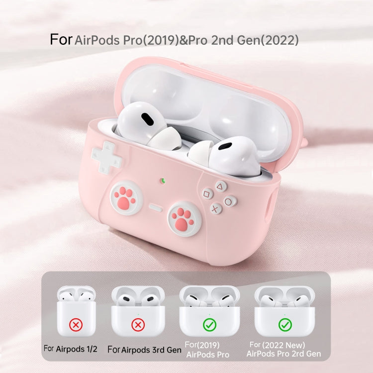 For AirPods Pro 2 Earphone Silicone Protective Case  Cat Claw Cover(Shallow Pink) - For AirPods Pro 2 by buy2fix | Online Shopping UK | buy2fix