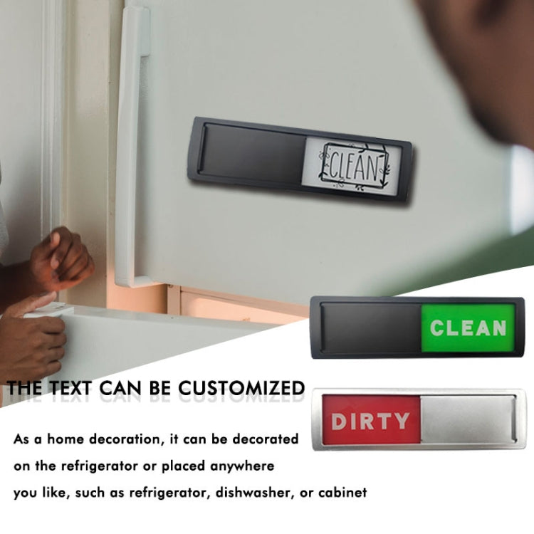 Dishwasher Magnet Clean Dirty Sign Double-Sided Refrigerator Magnet(Black Wood Grain) - Dish Washers & Parts by buy2fix | Online Shopping UK | buy2fix