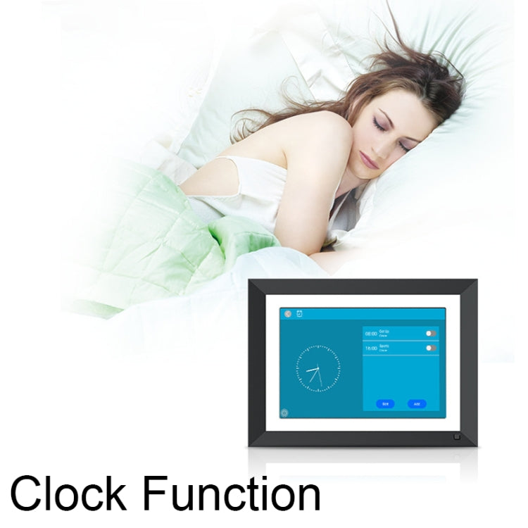JT080F-C01 8-Inch Smart Touch Alarm Clock Calendar Electronic Photo Frame With Human Sensor Function, US Plug - 11 inch Below by buy2fix | Online Shopping UK | buy2fix