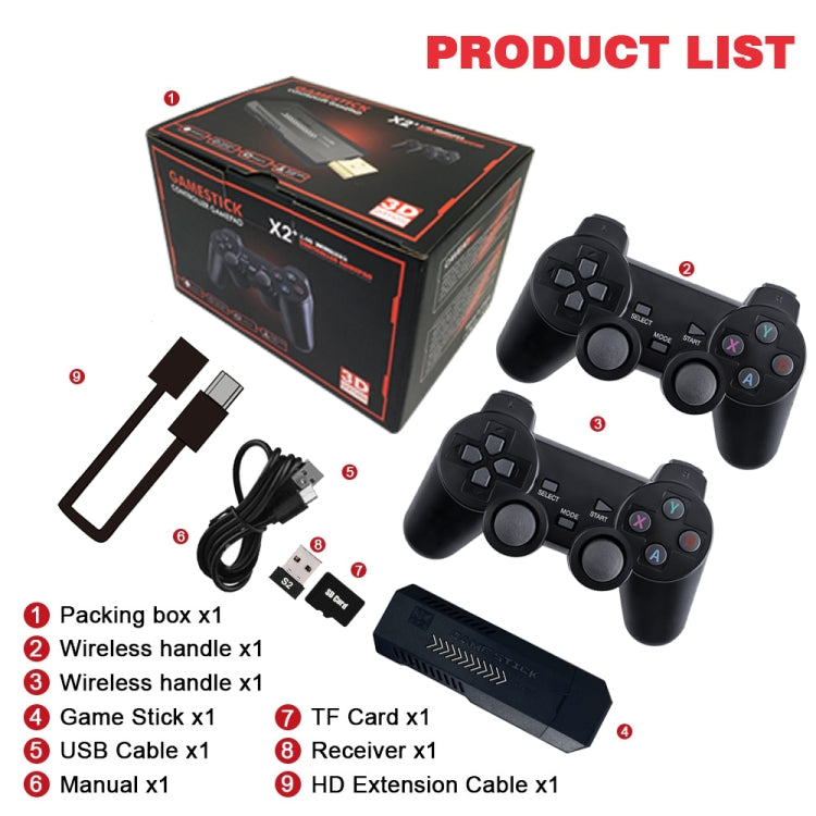 X2 GD10 Y5 2.4G Wireless 4K HD TV Game Console PSP Game Box 128G Built-in 40000+ Games - Pocket Console by buy2fix | Online Shopping UK | buy2fix