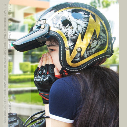 SOMAN Motorcycle Four Seasons Carbon Fiber Half Helmet, Color: FRP Matte Black(S) - Helmets by SOMAN | Online Shopping UK | buy2fix