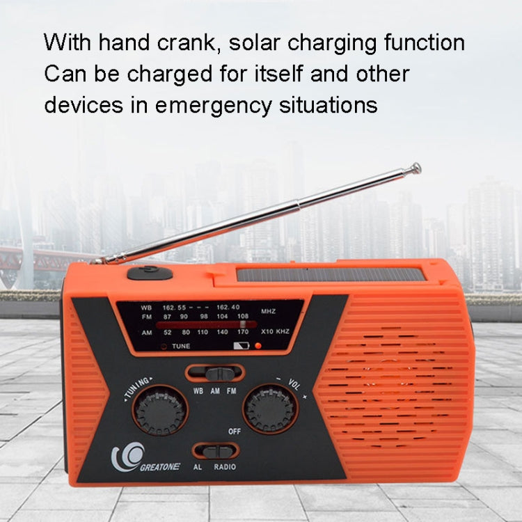 AM/FM/NoAA 2000mAh Emergency Radio Portable Hand Crank Solar Powered Radio(Red) - Radio Player by buy2fix | Online Shopping UK | buy2fix