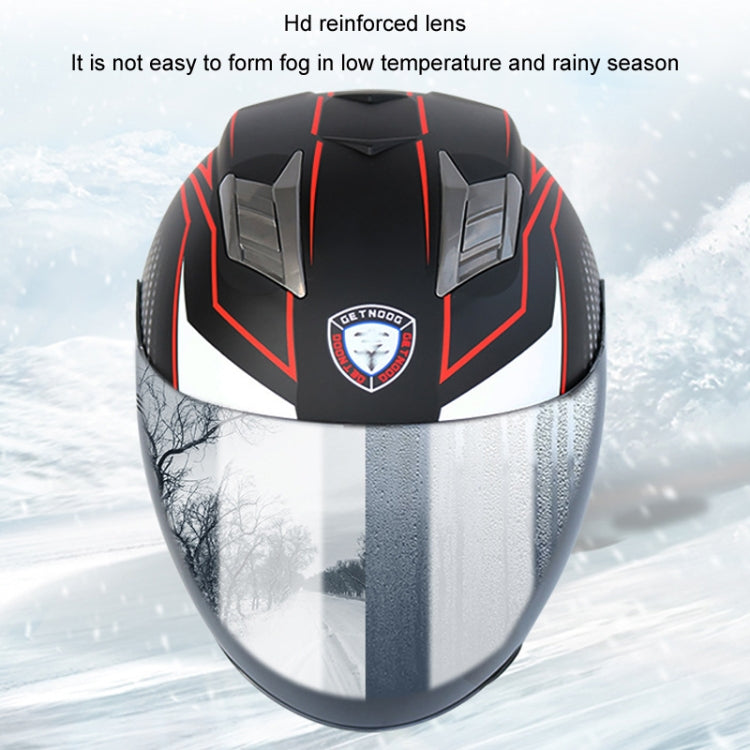KUQIBAO Motorcycle Smart Bluetooth Sun Protection Double Lens Safety Helmet, Size: M(White+Black Tail) - Helmets by KUQIBAO | Online Shopping UK | buy2fix