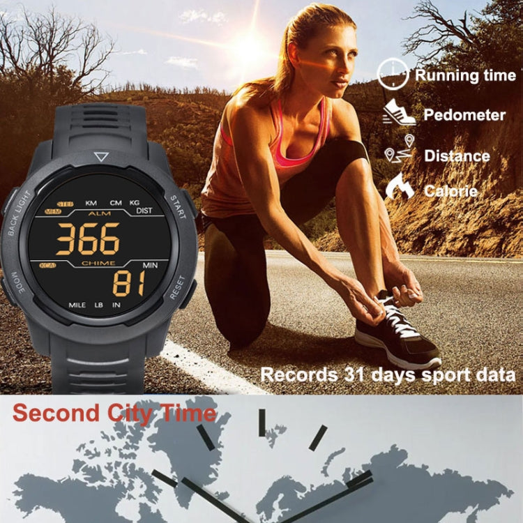 Calorie Pedometer Alarm Clock Waterproof Multifunctional Mountain Sports Shockproof Smartwatch(Gold) - LED Digital Watches by buy2fix | Online Shopping UK | buy2fix