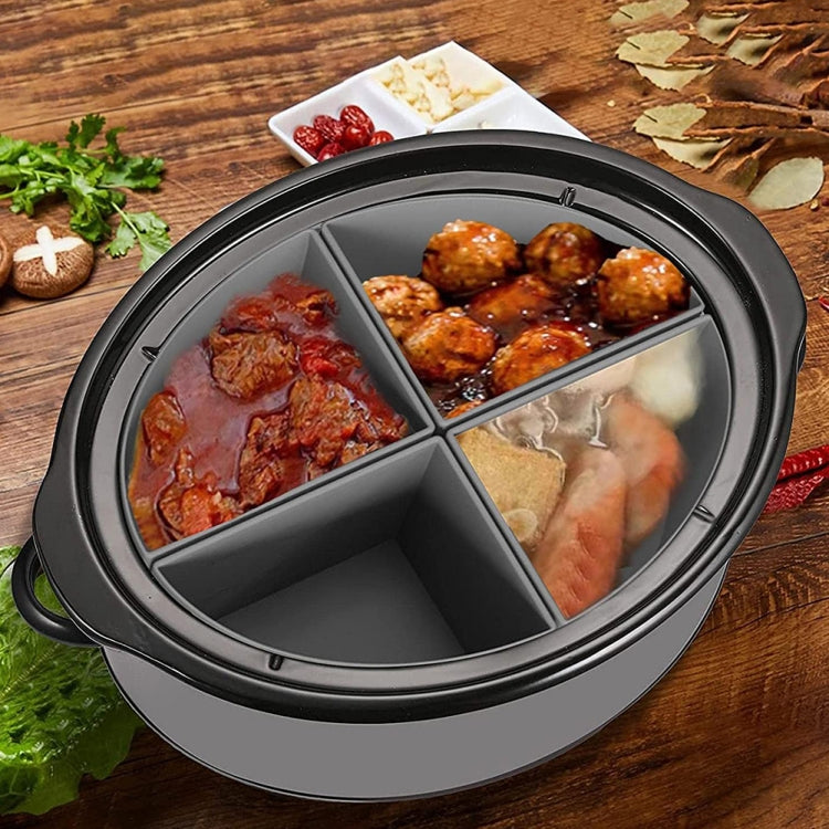 For Crockpot 6QT Slow Cooker Silicone Liners Divider Reusable Leak Proof Mats, Spec: Gray 3 Compartments - Kitchen Machine Accessories by buy2fix | Online Shopping UK | buy2fix