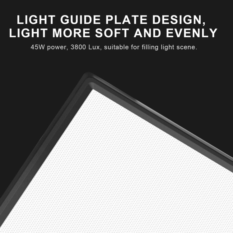 Pixel P50 Dual Color Temperature Flat Panel Fill Light 45W Soft Outdoor Shooting Fill Light For Straight Photography(Lamp+US Plug Adapter) -  by Pixel | Online Shopping UK | buy2fix