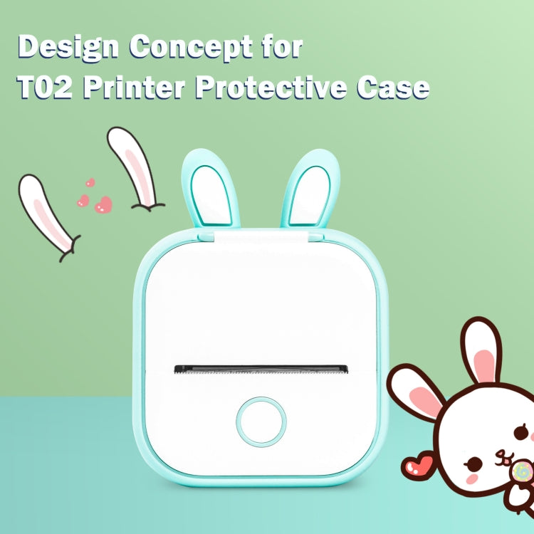 For Phomemo T02 Printer Silicone Protective Case(Pink Cat Ear) - Printer Accessories by buy2fix | Online Shopping UK | buy2fix