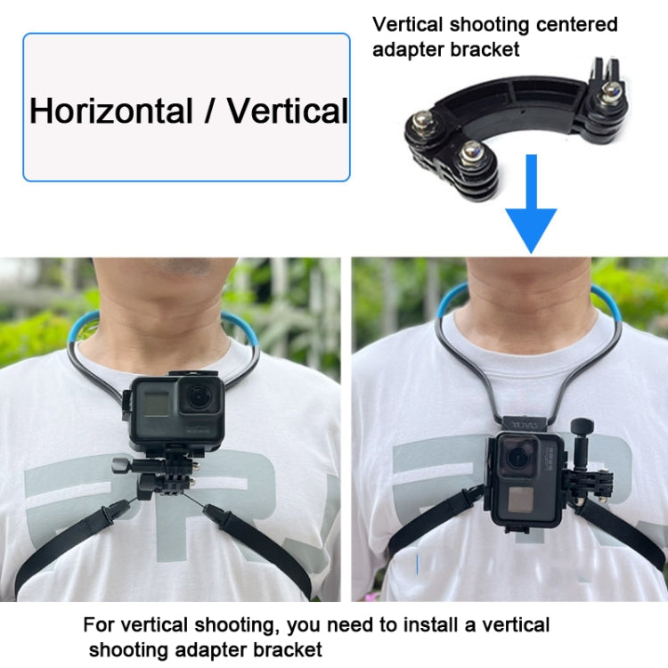 TUYU Camera Neck Holder Mobile Phone Chest Strap Mount  For Video Shooting//POV, Spec:  Vertical +Phone Clip (Blue) - Stand by buy2fix | Online Shopping UK | buy2fix