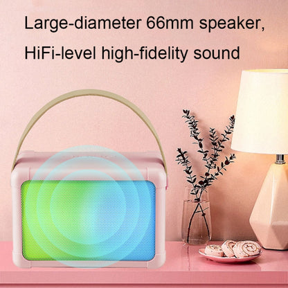 Portable RGB Lighting Effect Bluetooth Speaker Home Mini Karaoke Audio, Style: Speaker(Beige) - Microphone by buy2fix | Online Shopping UK | buy2fix