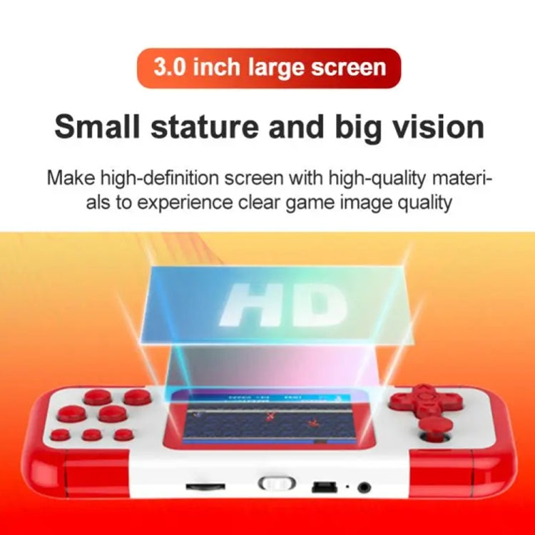 A12 3.0-inch HD Colorful Screen Retro Handheld Game Console with 666 Built-in Games, Model: Double Red White - Pocket Console by buy2fix | Online Shopping UK | buy2fix