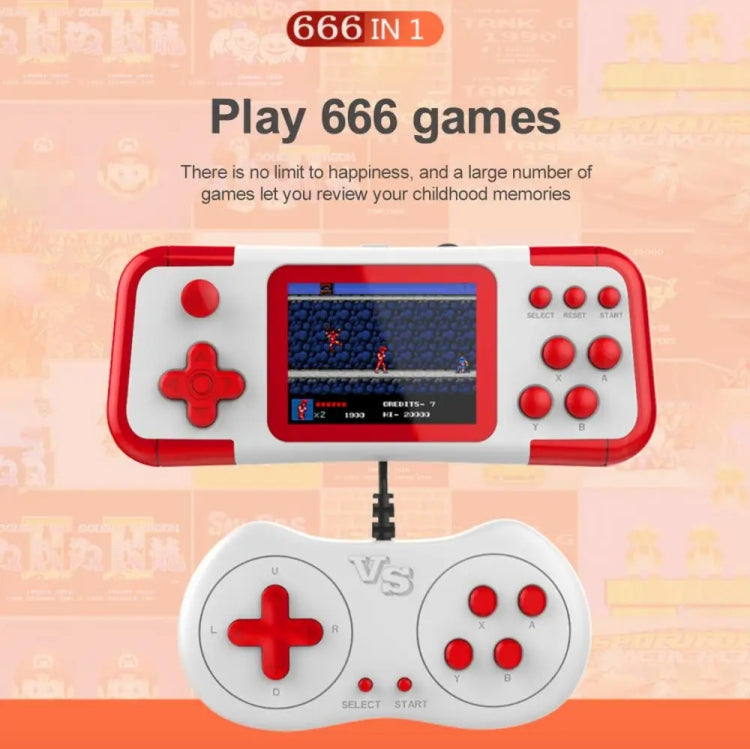 A12 3.0-inch HD Colorful Screen Retro Handheld Game Console with 666 Built-in Games, Model: Double Red White - Pocket Console by buy2fix | Online Shopping UK | buy2fix