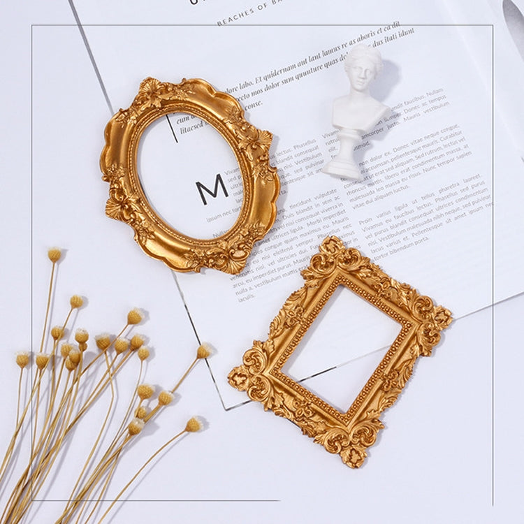 Vintage Gold Resin Mini Photo Frame Earrings Jewelry Decoration Photo Props(Square) - Camera Accessories by buy2fix | Online Shopping UK | buy2fix