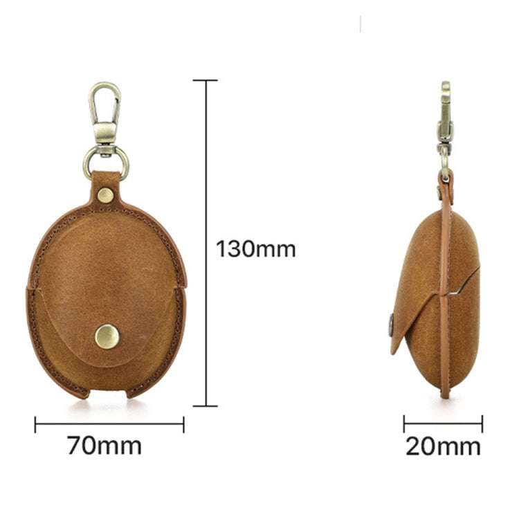 For Huawei FreeBuds 5 CONTACTS FAMILY CF1170 Cowhide Anti-Fall Bluetooth Earphone Protective Case(Brown) - Huawei Earphone Case by CONTACTS FAMILY | Online Shopping UK | buy2fix