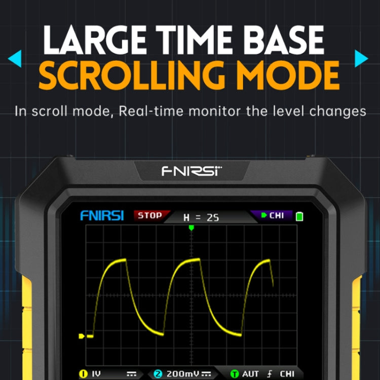 FNIRSI 2 In 1 Small Handheld Fluorescence Digital Dual-Channel Oscilloscope, US Plug(Yellow) - Other Tester Tool by FNIRSI | Online Shopping UK | buy2fix