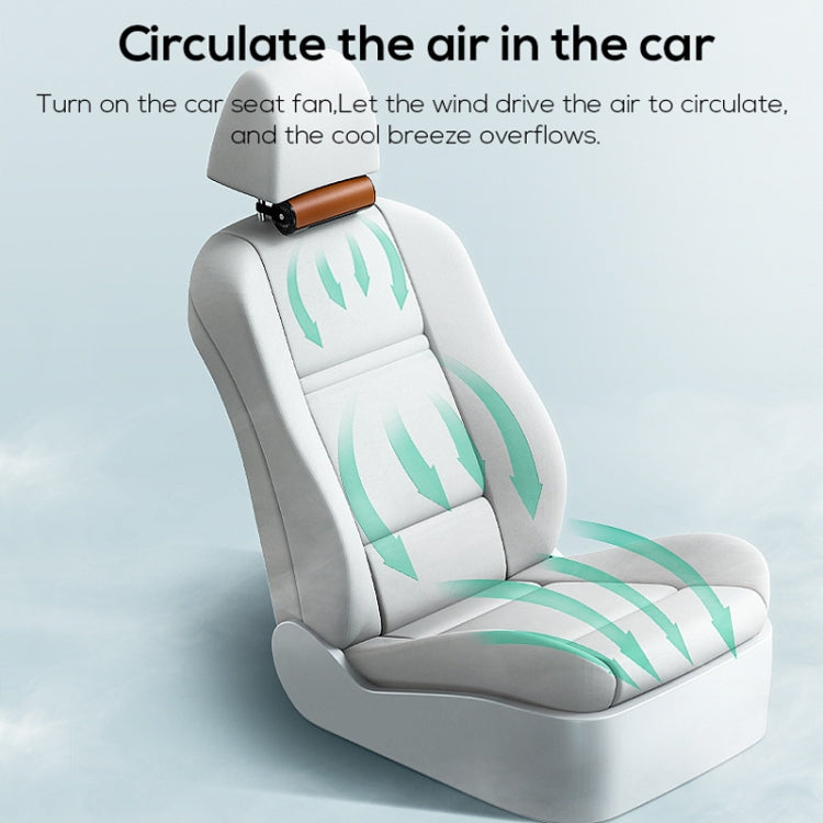 Car Portable USB Plug Rear Seat Headrest Fan(CF01 Brown) - Heating & Fans by buy2fix | Online Shopping UK | buy2fix