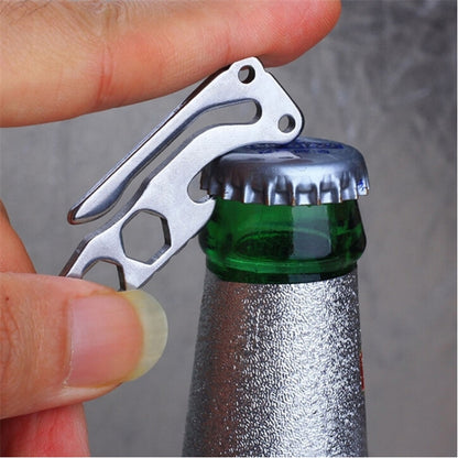 Multi-function Bottle Opener Keychain Outdoor Pocket Tool Pry Bar Hex Key Wrench - Key Rings by buy2fix | Online Shopping UK | buy2fix