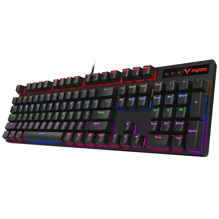 Rapoo V500 PRO Mixed Light 104 Keys Desktop Laptop Computer Game Esports Office Home Typing Wired Mechanical Keyboard(Tea Shaft) - Wired Keyboard by Rapoo | Online Shopping UK | buy2fix