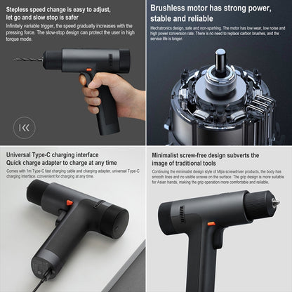 Original Xiaomi Mijia Household Brushless Smart Screen Display Electric Drill, US Plug - Drill & Drill Bits by Xiaomi | Online Shopping UK | buy2fix