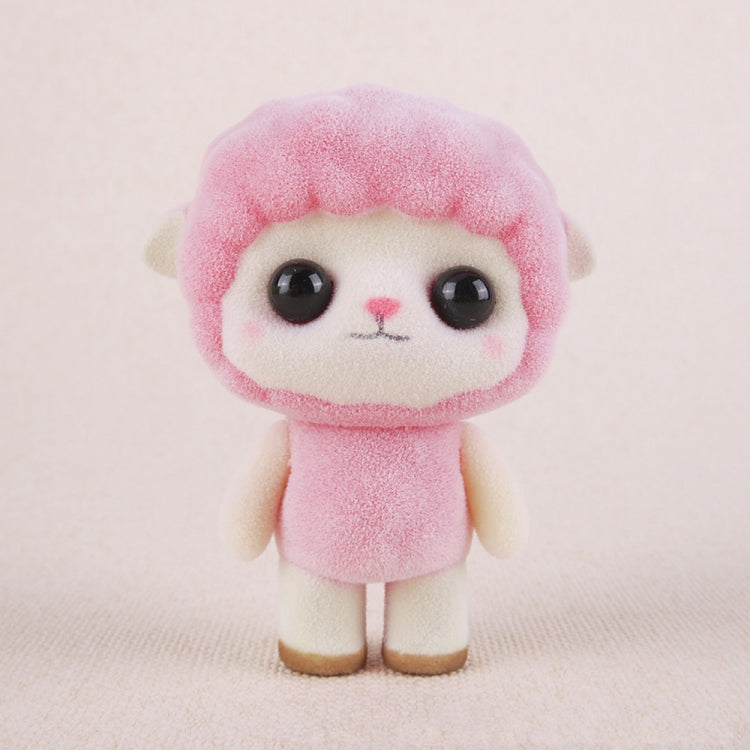 Little Cute PVC Flocking Animal Sheep Dolls Birthday Gift Kids Toy, Size: 5.5*3.5*7cm(Pink) - Soft Toys by buy2fix | Online Shopping UK | buy2fix