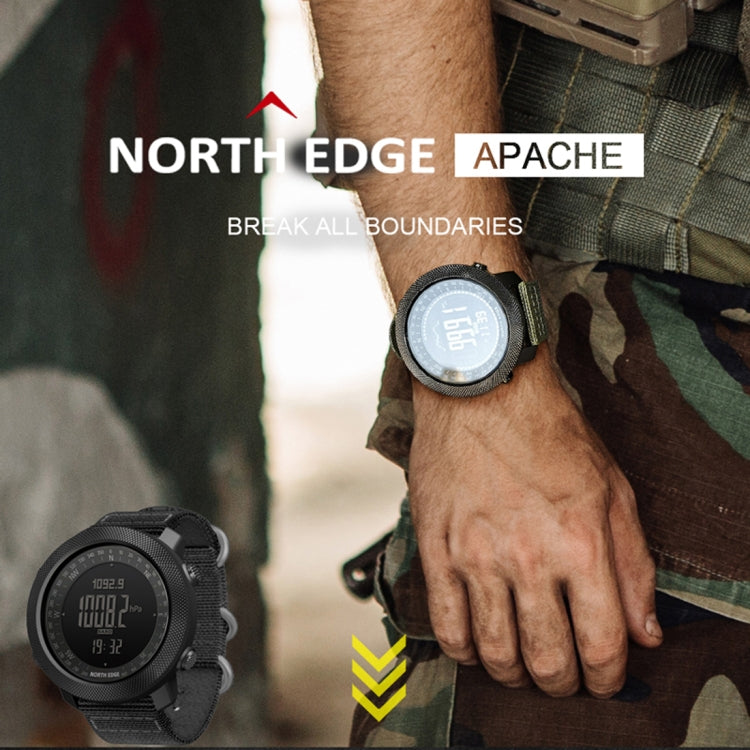 NORTH EDGE Multi-function Waterproof Outdoor Sports Electronic Smart Watch, Support Humidity Measurement / Weather Forecast / Speed Measurement, Style: Nylon Strap(Black) - Outdoor & Sports by NORTH EDGE | Online Shopping UK | buy2fix