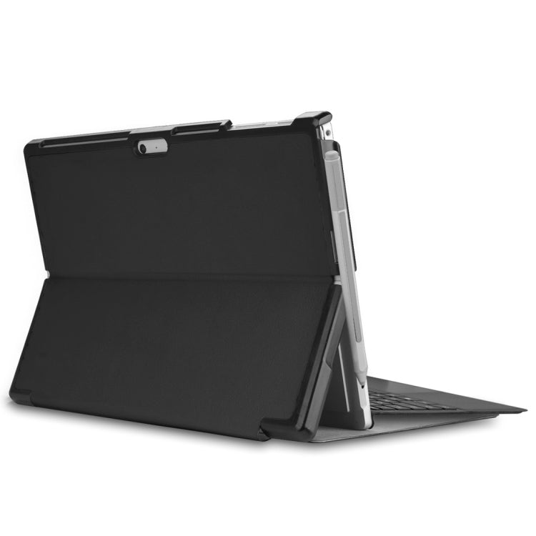 Custer Texture Horizontal Flip PU Leather Case for Microsoft Surface Pro 4 / 5 / 6 / 7 12.3 inch, with Holder & Pen Slot(Black) - Mobile Accessories by buy2fix | Online Shopping UK | buy2fix