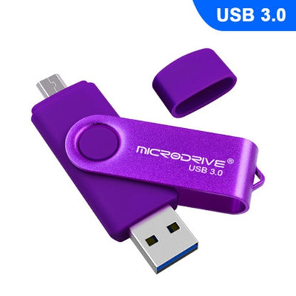 MicroDrive 16GB USB 3.0 Android Phone & Computer Dual-use Rotary Metal U Disk (Purple) - Computer & Networking by MicroDrive | Online Shopping UK | buy2fix