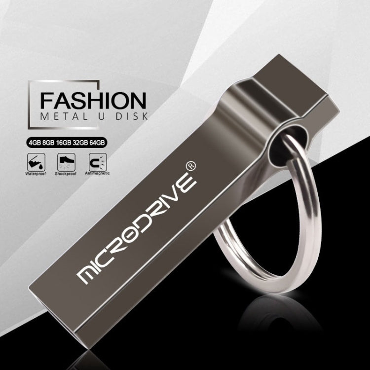 MicroDrive 4GB USB 2.0 Metal Keychain U Disk (Grey) - USB Flash Drives by MicroDrive | Online Shopping UK | buy2fix