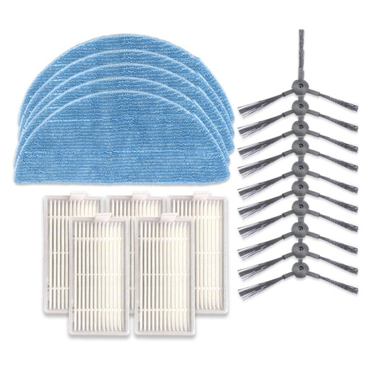 XI240 5 Pairs K614 Side Brushes + 5 PCS I208 Filters+ 5 PCS I201 Rags Set for ILIFE V5S Pro / V50 / V5S - Consumer Electronics by buy2fix | Online Shopping UK | buy2fix